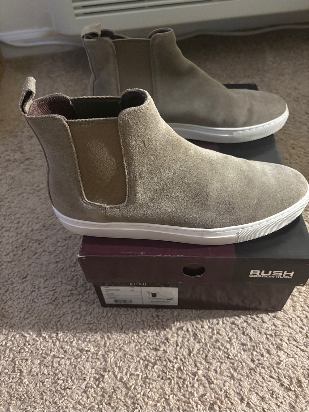 Gordon Rush Taupe Suede Chelsea Sneaker Boots